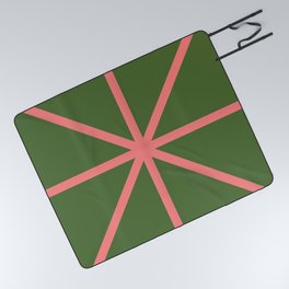 Minimal Star VIII - Shell Pink & Banana Palm Green Picnic Blanket