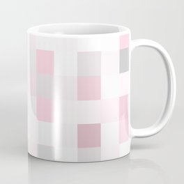 Modern Pink and Gray Squares Checkered Pattern Coffee Mug