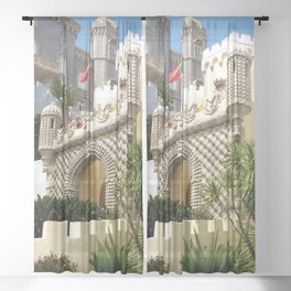 Exotic Palace of Pena garden in SIntra Lisbon  Sheer Curtain