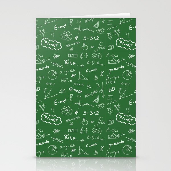 Mathematics nerdy in green Stationery Cards