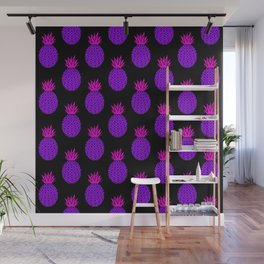 Purple Disco Pineapples Wall Mural