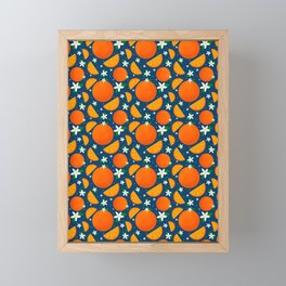 Navy Oranges Framed Mini Art Print