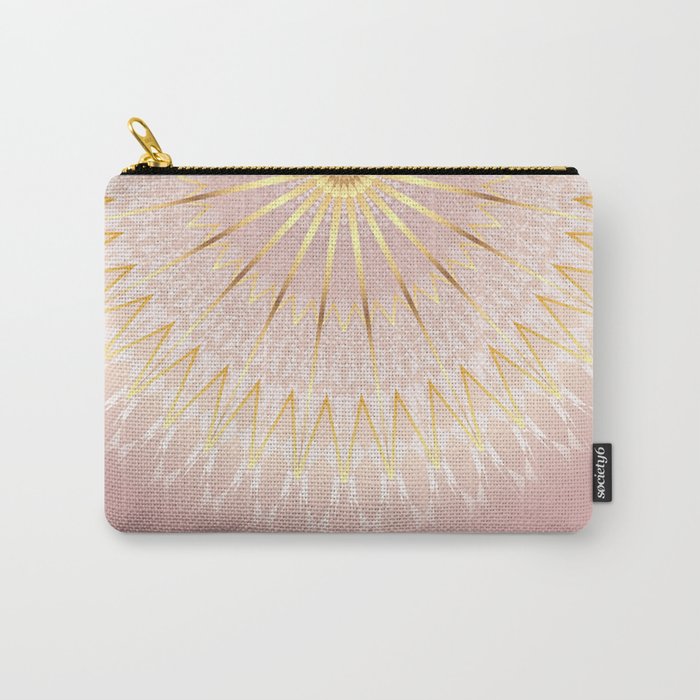 Gold Rose Mandala Carry-All Pouch