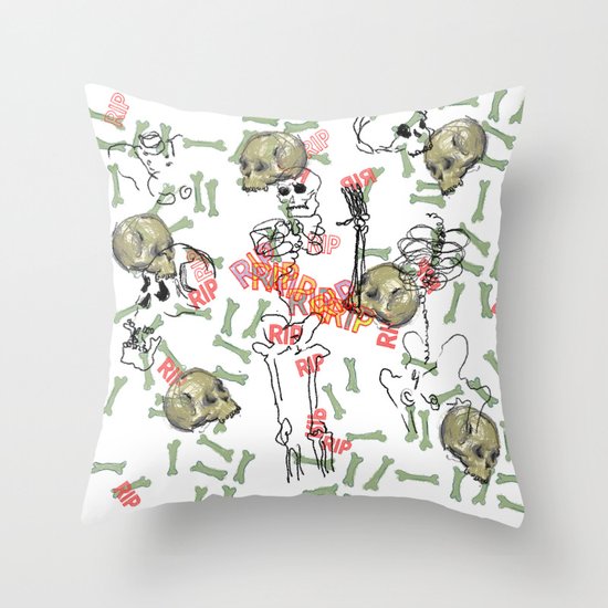 R.I.P. Funky skull joy death thing... I belive Throw Pillow