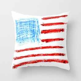 Flag of Usa 3 Chalk version- america,us,united states,american,spangled,star and strips Throw Pillow