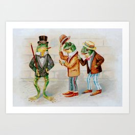Gentlemen Frogs Art Print