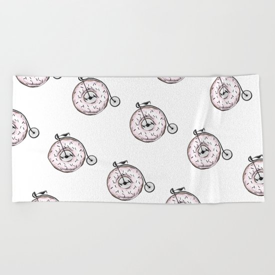 Donut Ride My Bicycle Beach Towel