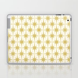 Midcentury Modern Atomic Starburst Pattern in Retro Gold and Cream Tones Laptop Skin