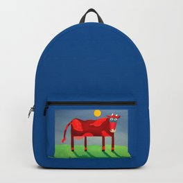 Udderly Confused - Funny Cow Art Backpack | Picasso, Jameshomerbrown, Bovine, Pop Art, Udders, Udder, Children, Androgynous, Orangecow, Funny 
