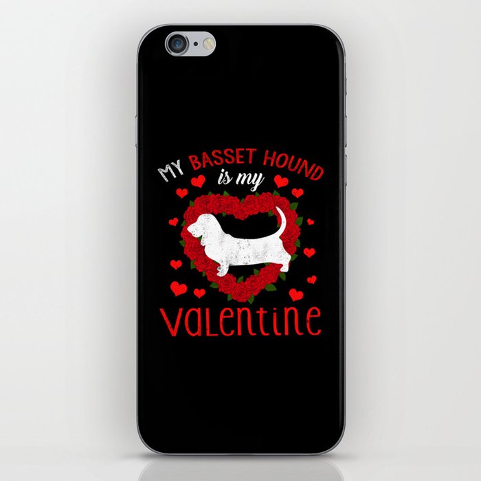 Dog Animal Hearts Day Basset My Valentines Day iPhone Skin