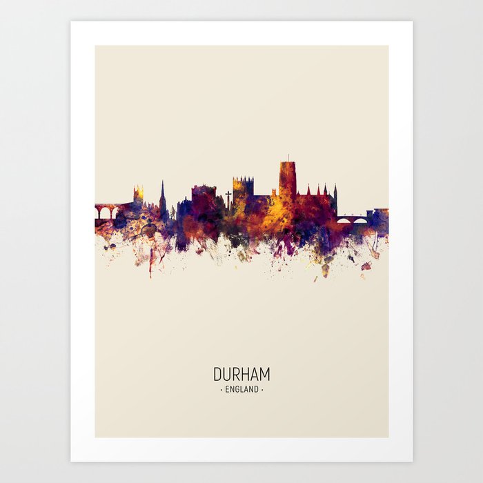 Durham England Skyline Cityscape Art Print By Artpause Society6