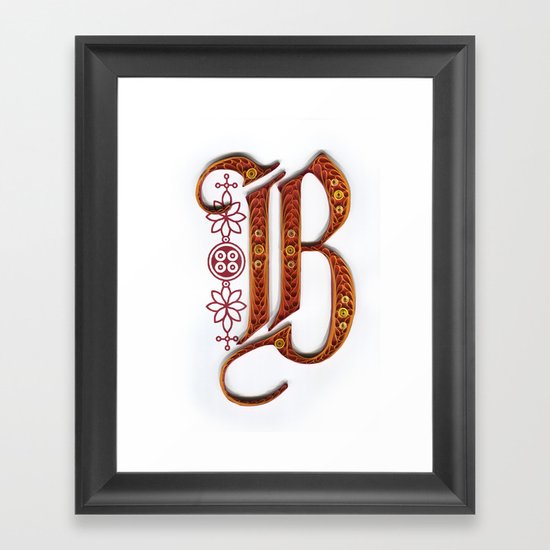 B - Monogram Framed Art Print