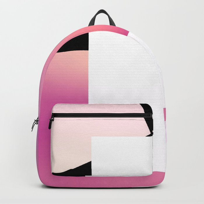 Bold Ombre Color Block Pink White Black Backpack