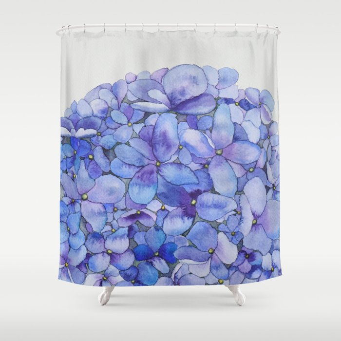 Hydrangea Shower Curtain Watercolour Hydrangea Shower Curtain By Kirstytopps