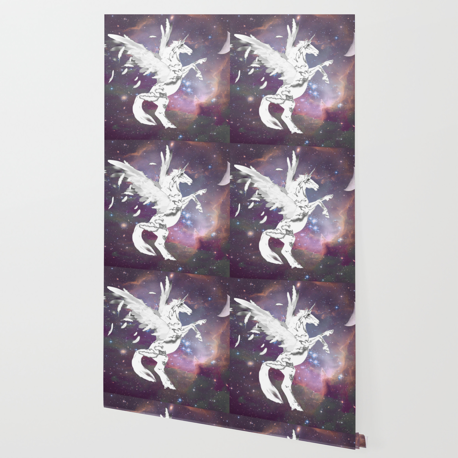 White Unicorn Pegasus Fairy Horse Kid S Bedroom Fantasy Art A546 Wallpaper