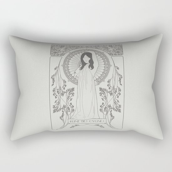 Reine des Cygnes (Grey) Rectangular Pillow