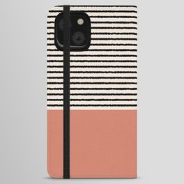 Texture - Black Stripes Dustpink iPhone Wallet Case