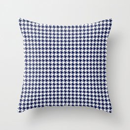 PreppyPatterns™ - Modern Houndstooth - navy blue and white Throw Pillow
