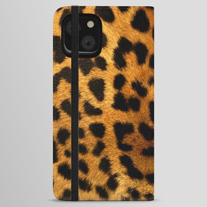 Trendy girly pattern wild safari animal Leopard Print iPhone Wallet Case