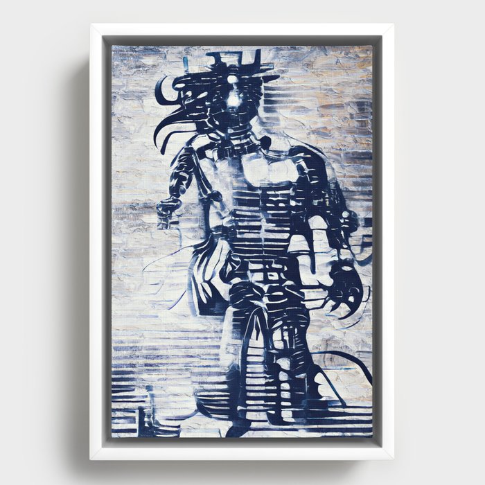 Robotic God Framed Canvas