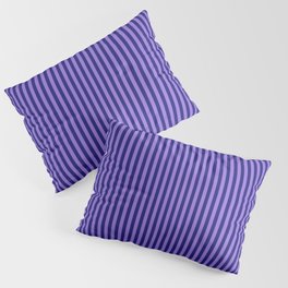 [ Thumbnail: Midnight Blue and Purple Colored Lines Pattern Pillow Sham ]