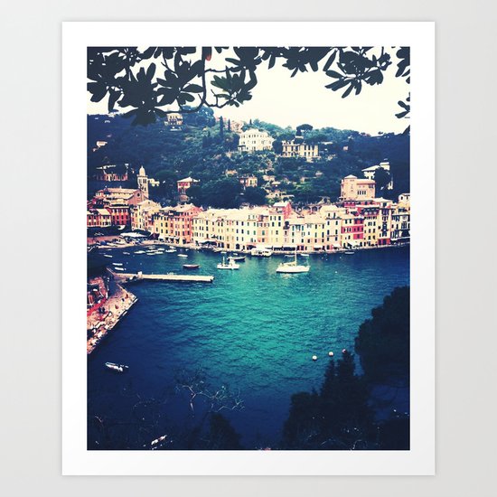 A vintage day in Portofino Art Print
