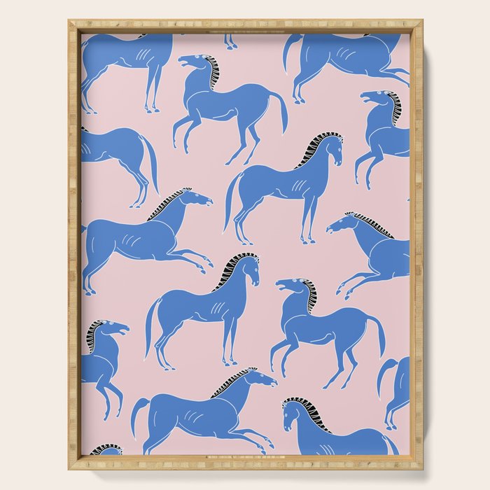 Ancient Greek Pottery Horses Pattern Serving Tray By