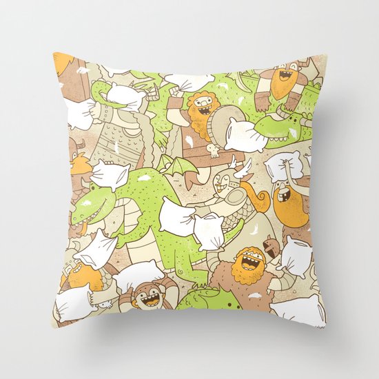 Vikings vs Dragons Throw Pillow