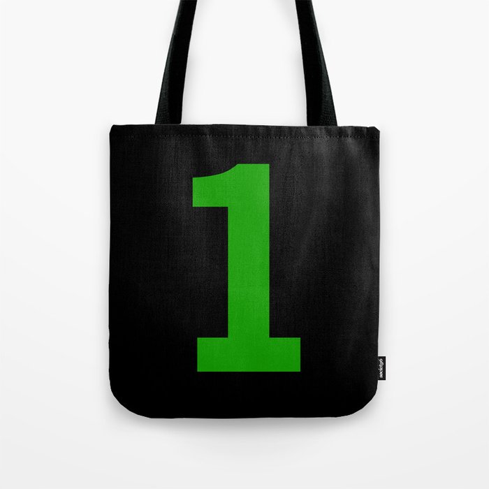 Number 1 (Green & Black) Tote Bag