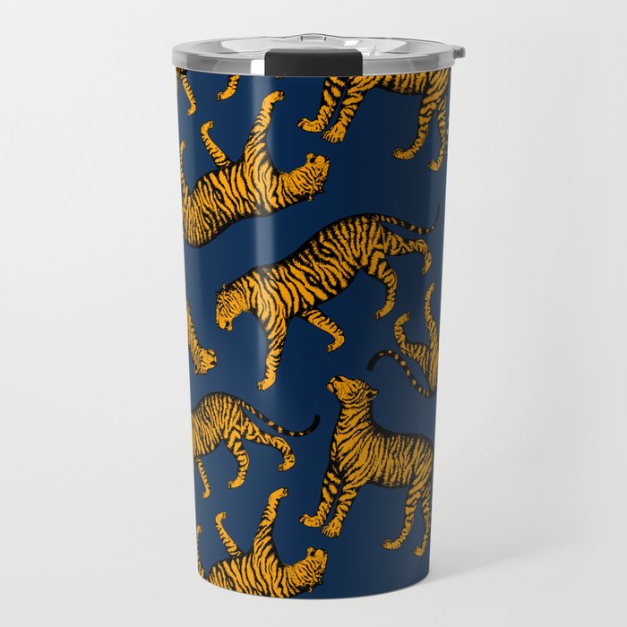 Tigers (Navy Blue and Marigold) Travel Mug