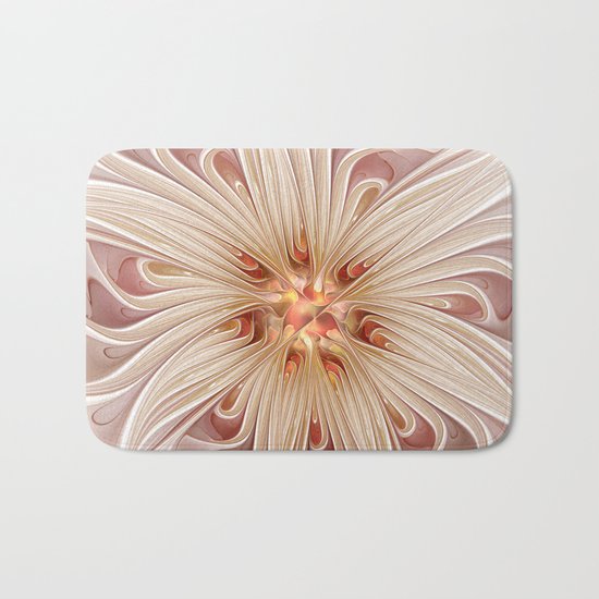 A floral Beauty, abstract Fractal Art Bath Mat
