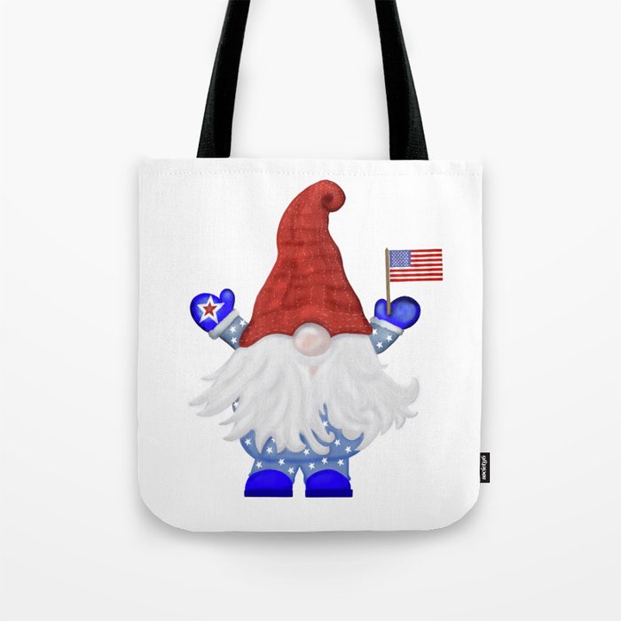 Patriotic American Gnome Tote Bag