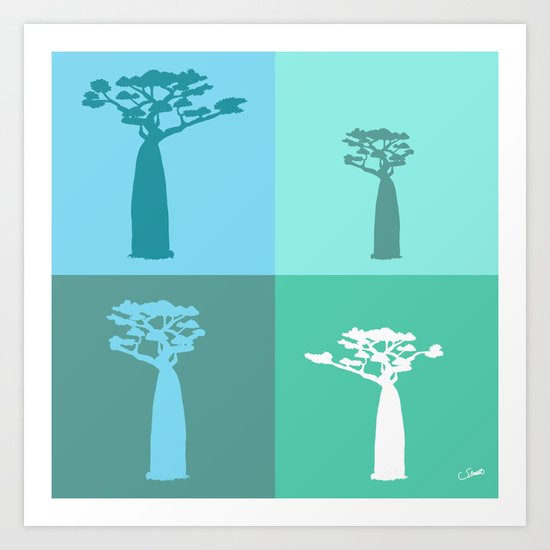 Baobab Azure Art Print