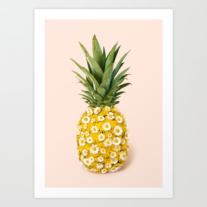 Daisy Pineapple Art Print