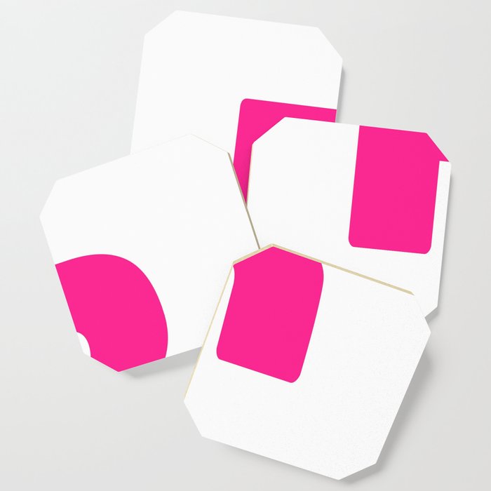 R (Dark Pink & White Letter) Coaster