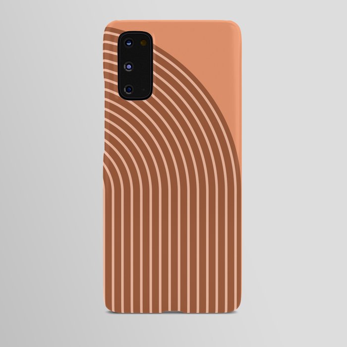 Abstract Geometric Lines 32 in Terracotta Shades (Rainbow) Android Case