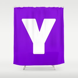 Y (White & Violet Letter) Shower Curtain