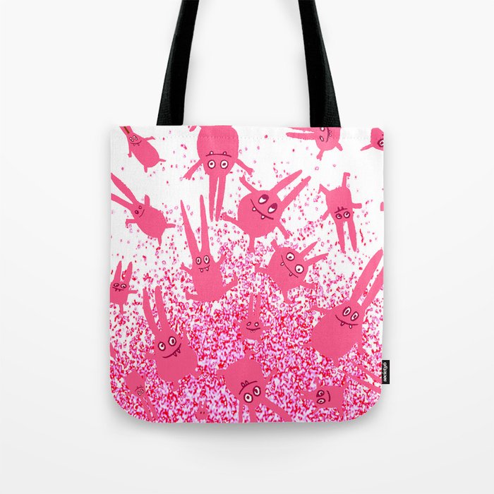 it's raining with bunnies Tote Bag