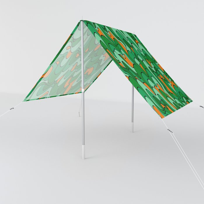 Abstract pattern - orange and green. Sun Shade