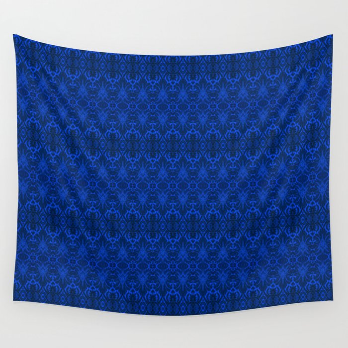 Blue Damask Wallpaper Wall Tapestry By Thommorris Society6