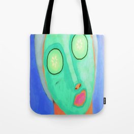 Cucumber Facial Abstract Digital Painting  Tote Bag