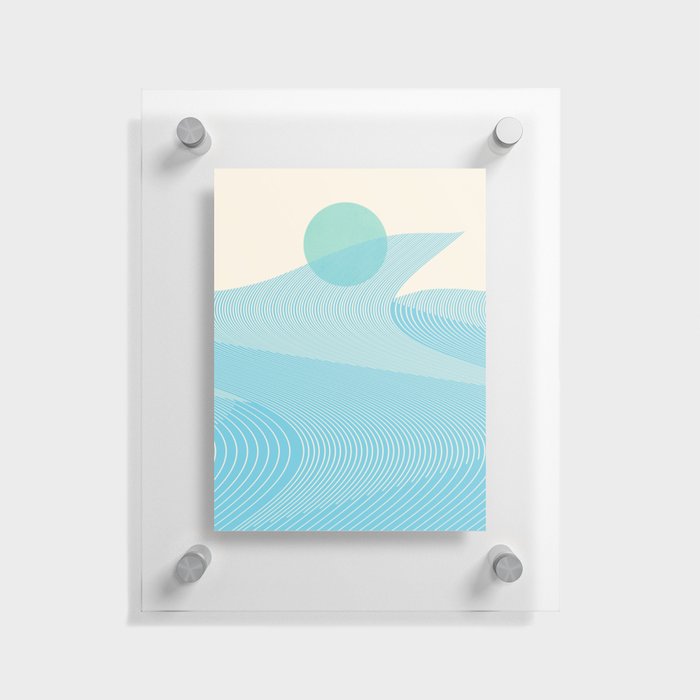 Abstraction_NEW_BLUE_OCEAN_SURF_WAVE_JOY_POP_ART_0717A Floating Acrylic Print
