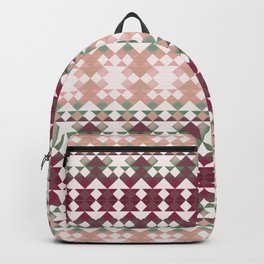 Small diamond pink and green pattern Backpack