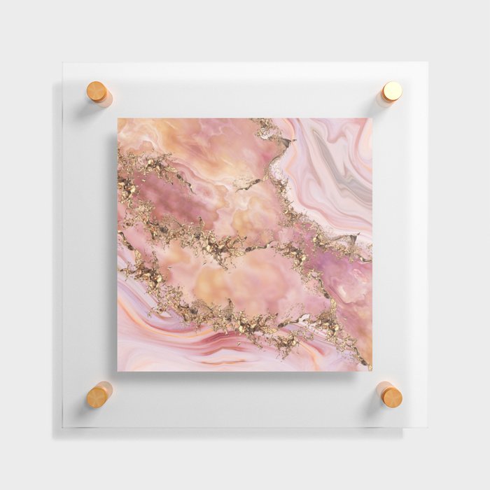 Rose quartz and pastel pink marble Floating Acrylic Print
