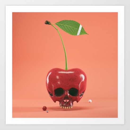 Cherry Skull Art Print