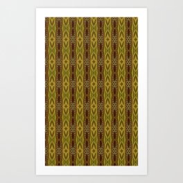 Organic Harmony: Vertical Abstract Pattern in Browns and Yellows Art Print