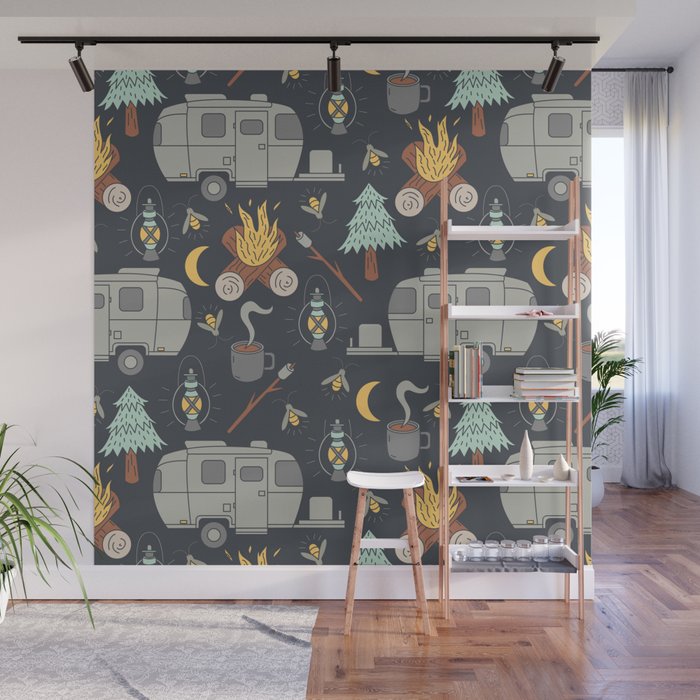 Airstream Camping Wall Mural By Musingtreedesigns