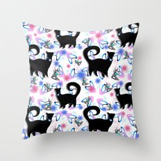 Retro Snobby Cats 1 Throw Pillow