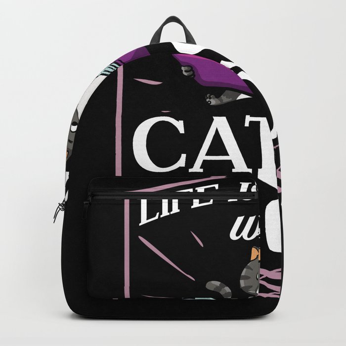 Cat Read Book Reader Reading Librarian Backpack