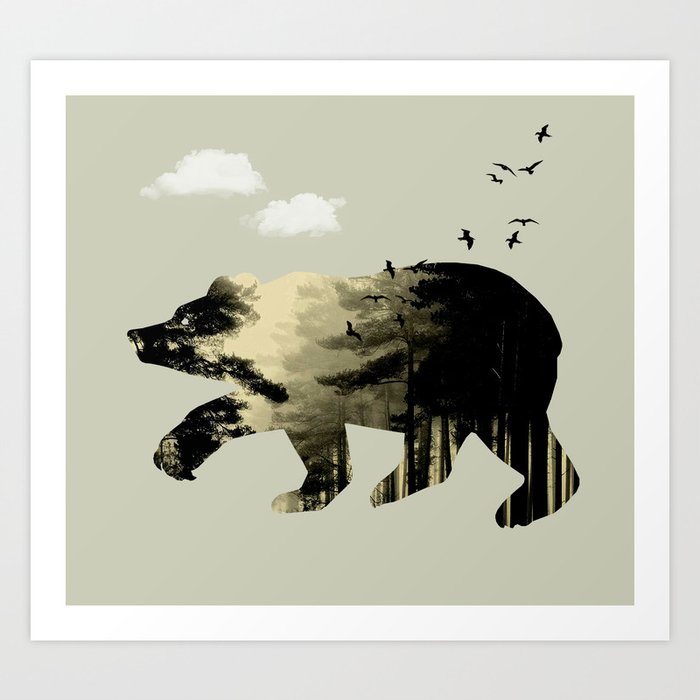 Bear Day Out Art Print